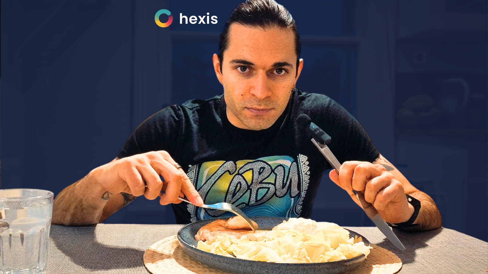 Rodrigo fuelling with Hexis in the video A full day fuelling like a pro cyclist